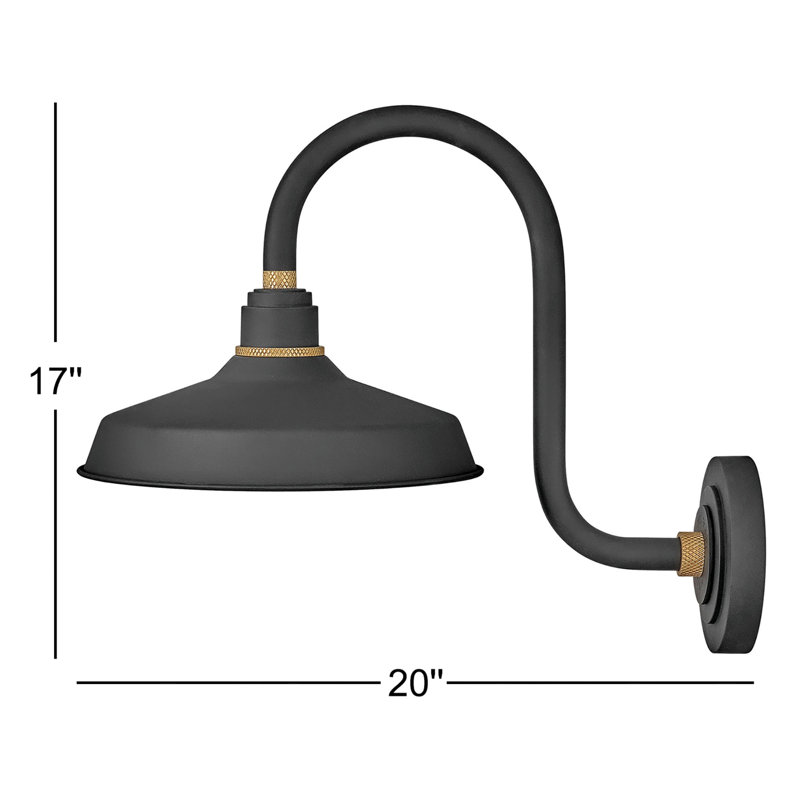 Foundry Wall Mount Outdoor Barn Light, Black, 17" H x 12" W x 20" D