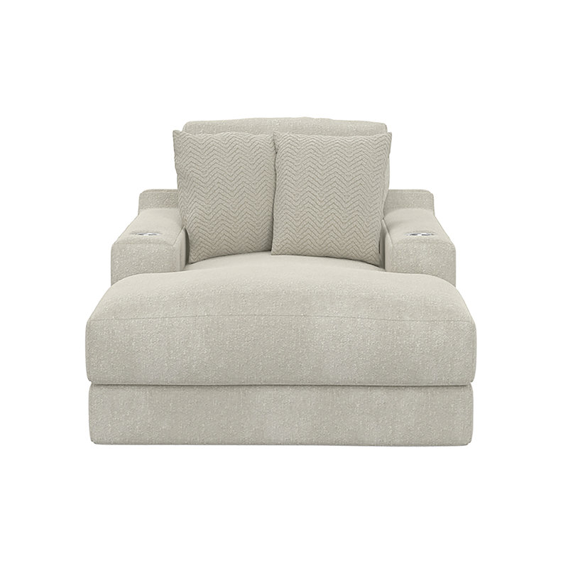 Fauteuil rembourré Choni, Mélange de polyester blanc
