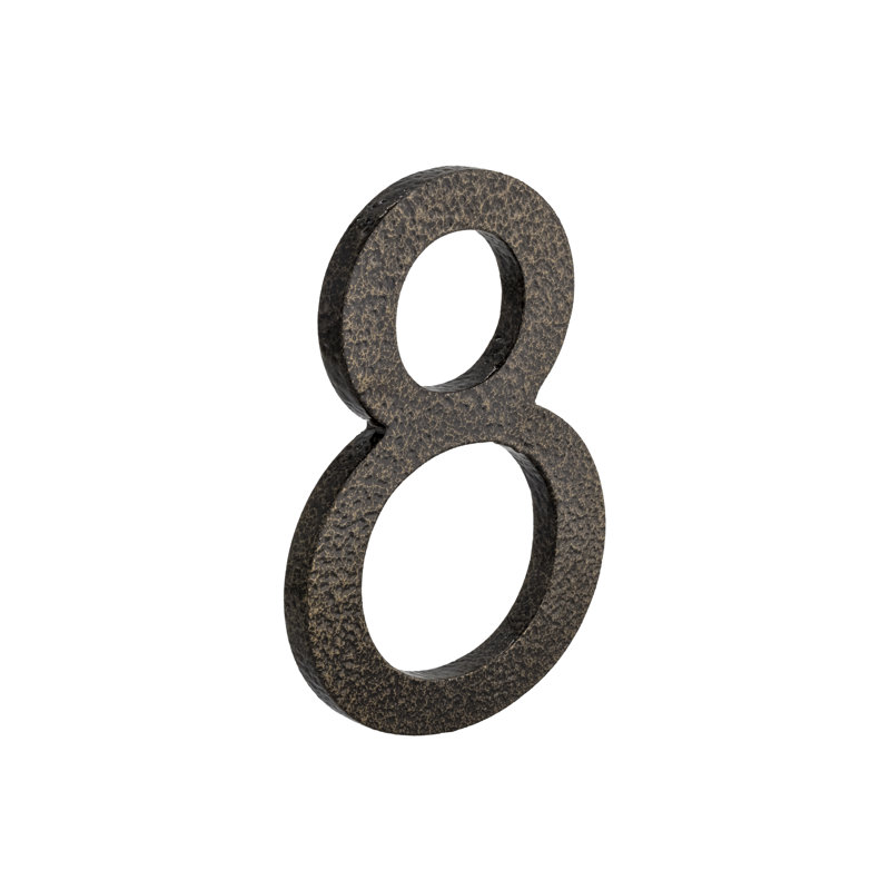 Numéro de maison à fixation flottante H 6 po, Bronze martelé, 8