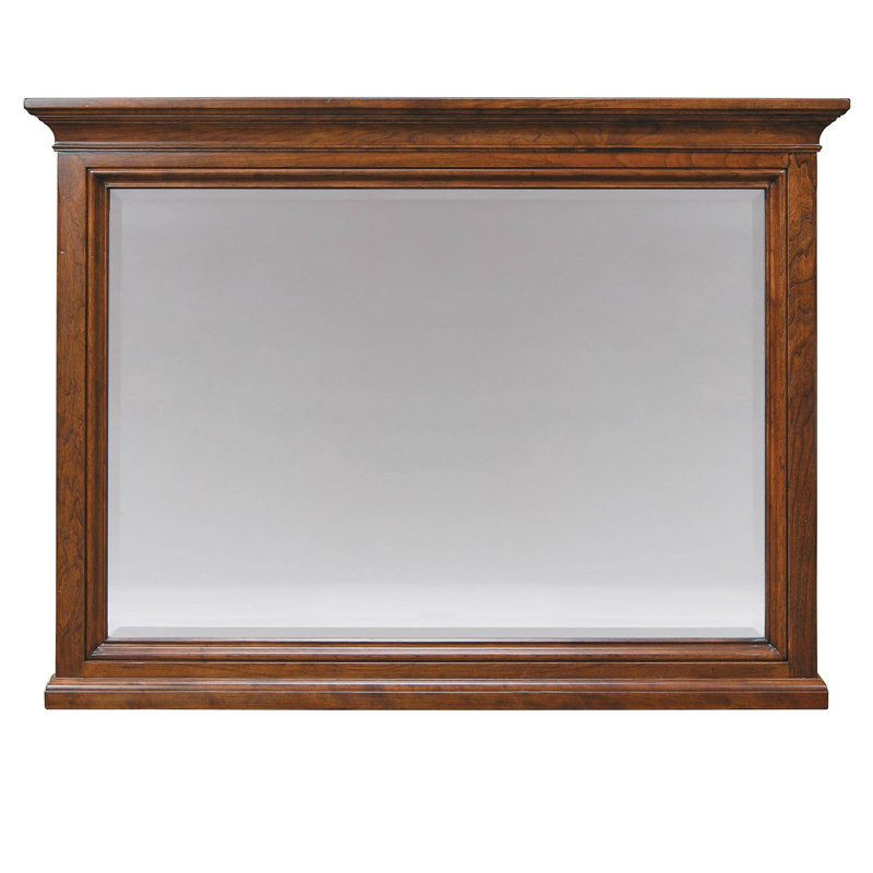 Wayside Inn Rectangle Solid Wood Beveled Wall Mirror