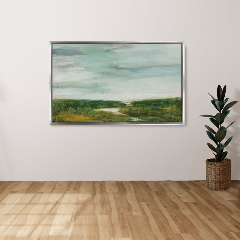 "The Path of Water" by Julia Purinton Print on Canvas in a Silver Floater Frame, 21.5" H x 33.5" W