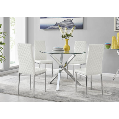 Veston Dining Set with 4 Chairs