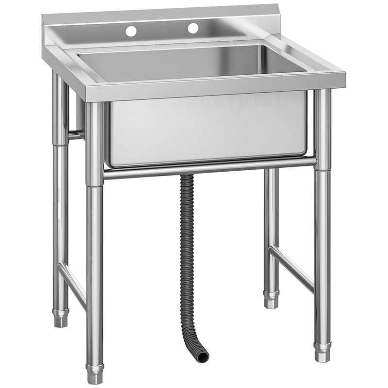 Évier à lessive autoportant argenté L 28 po x l 25 po