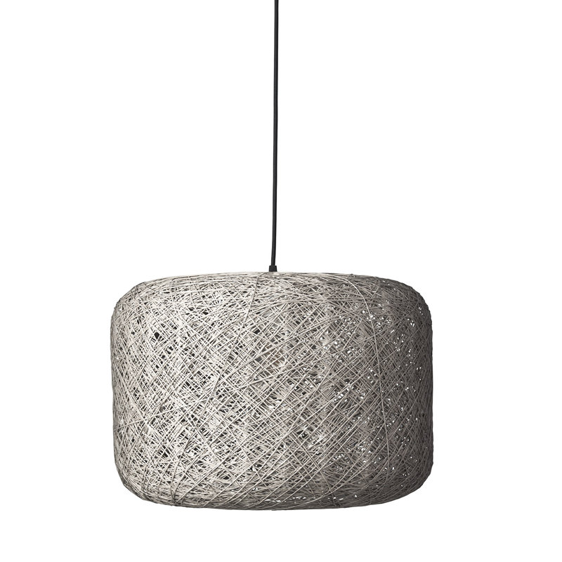 Spin 1 - Light Drum Pendant, Grey, 45cm H x 30cm W x 30cm D