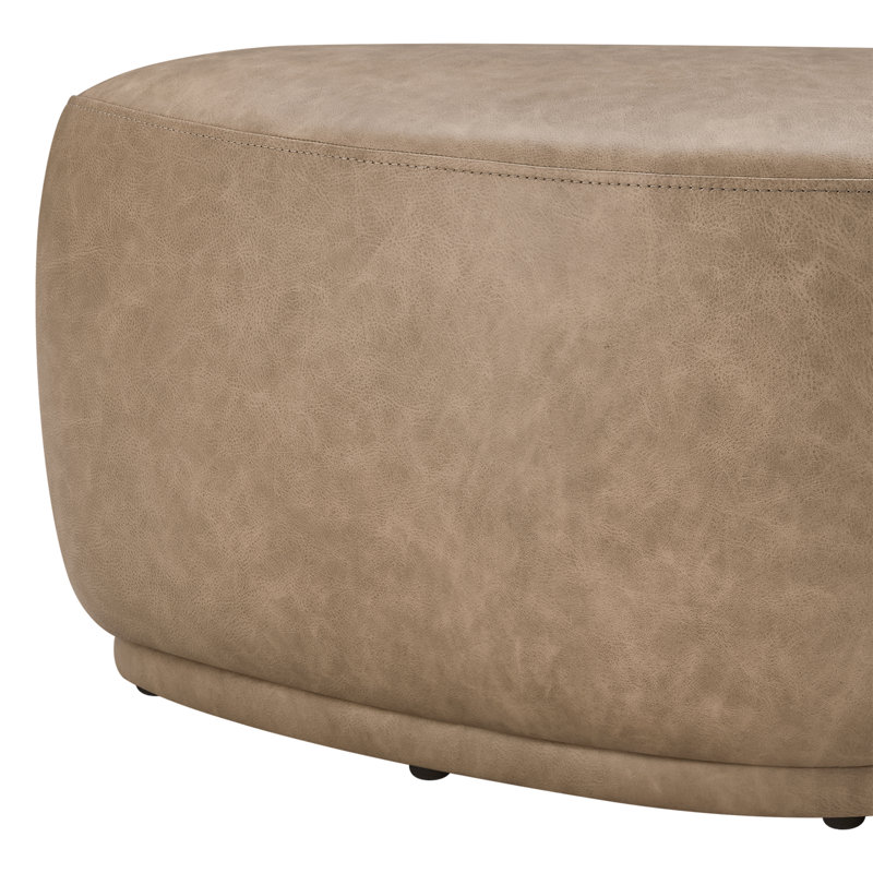 Adna 44" Genuine Leather Triangular Ottoman