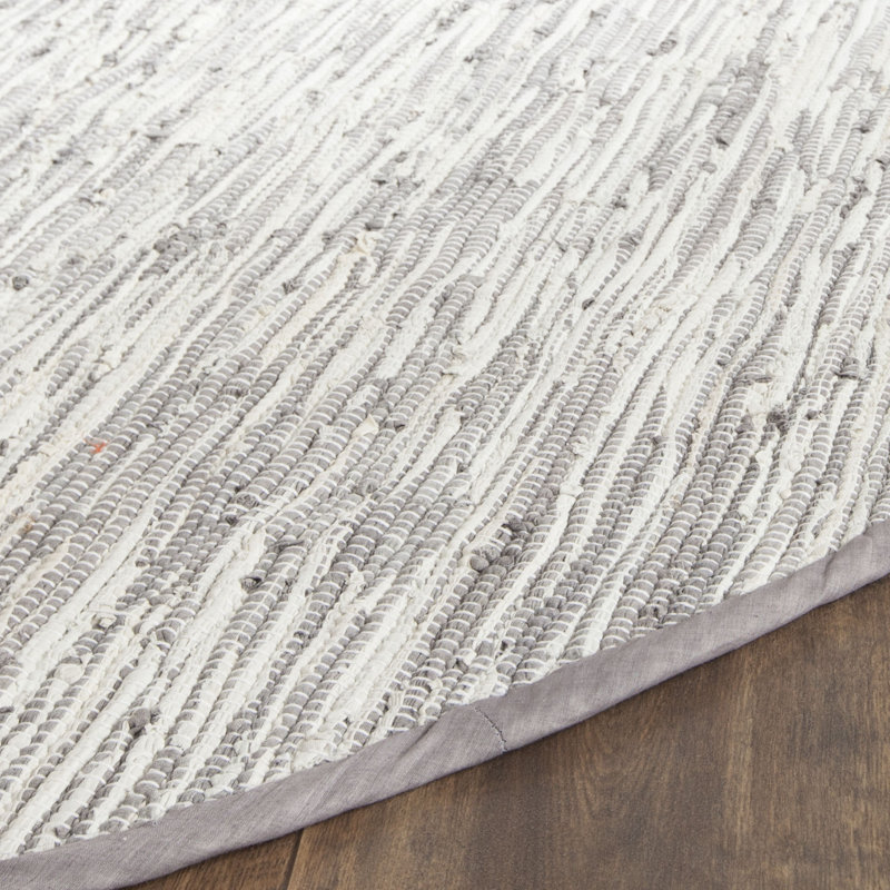 Utica Hand Woven Cotton Ikat Rug, Round 4'