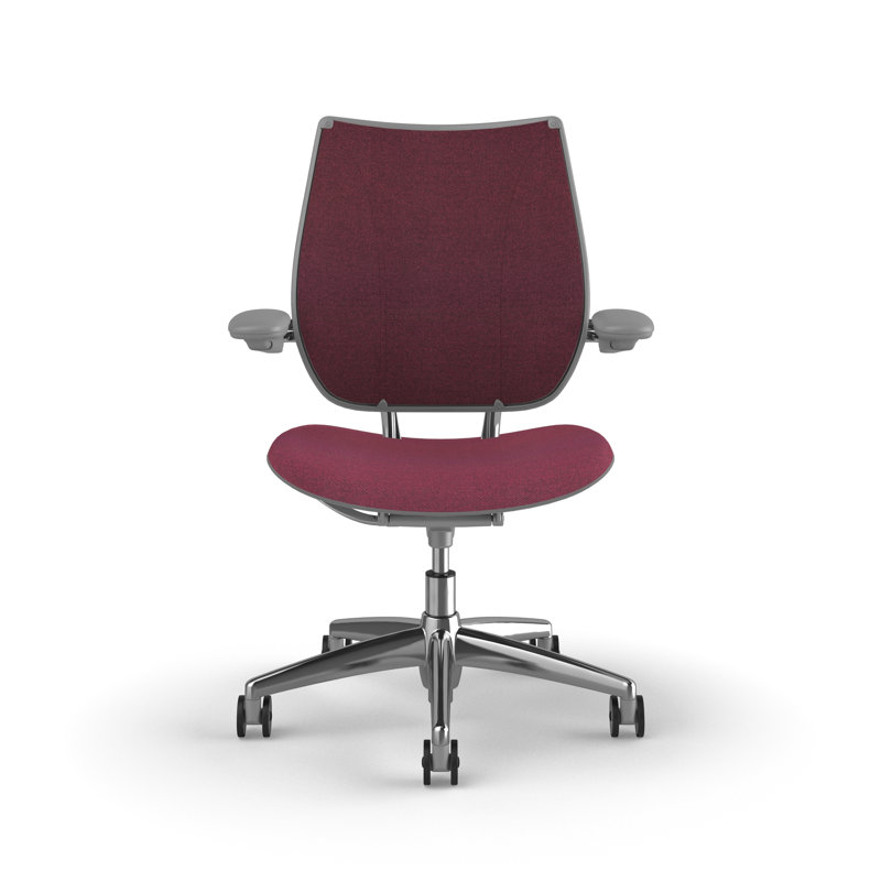 Chaise de travail ergonomique avec dossier rembourré Liberty, Bras réglables en duron, Mauve foncé - 0681