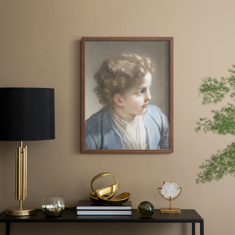 Vintage Portrait Print CXXIII Framed Print - Solid Wood, H 21 po x l 17 po, Noyer