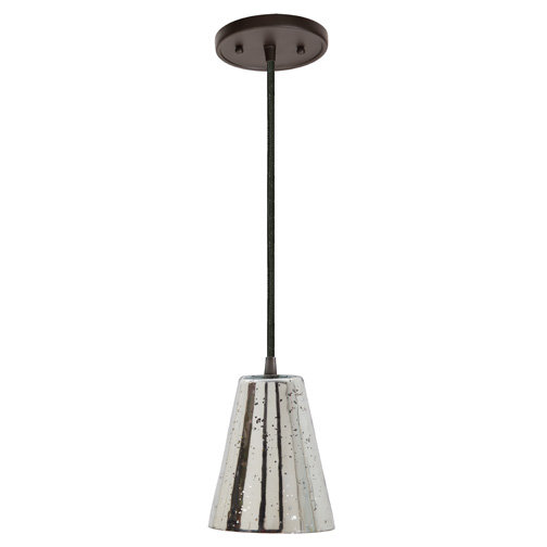 Baptiste 1 - Light Single Pendant, 8" H x 6" W, Oil Rubbed Bronze