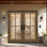 G104-SW-80 | Porte double 80 po, extérieur pré-monté RTA, SDL 4 Lite, bois d'acajou brut