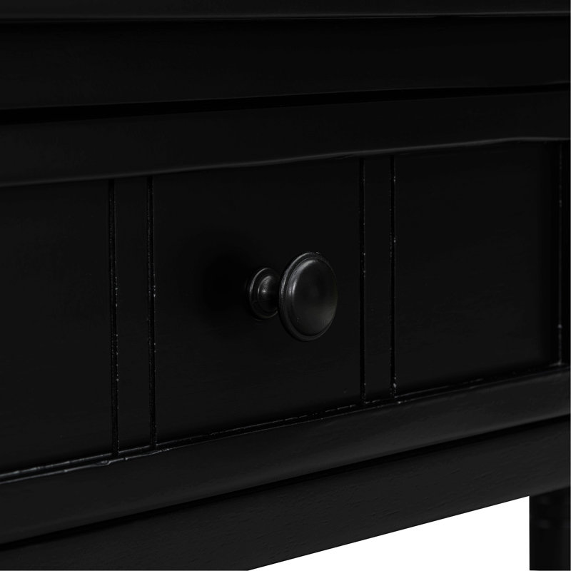 Console avec deux tiroirs, tablette inférieure, Black