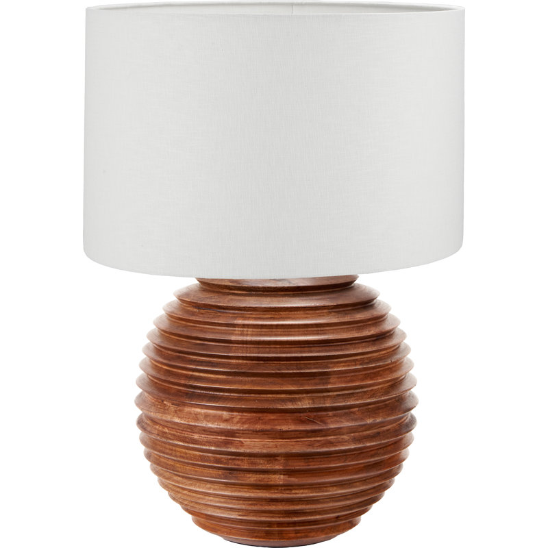 Table Lamp, 24.01" H x 15.75" W x 15.75" D, White, Linen