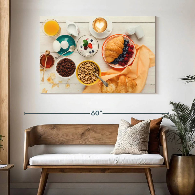 Petit déjeuner copieux, H 32 po x l 48 po