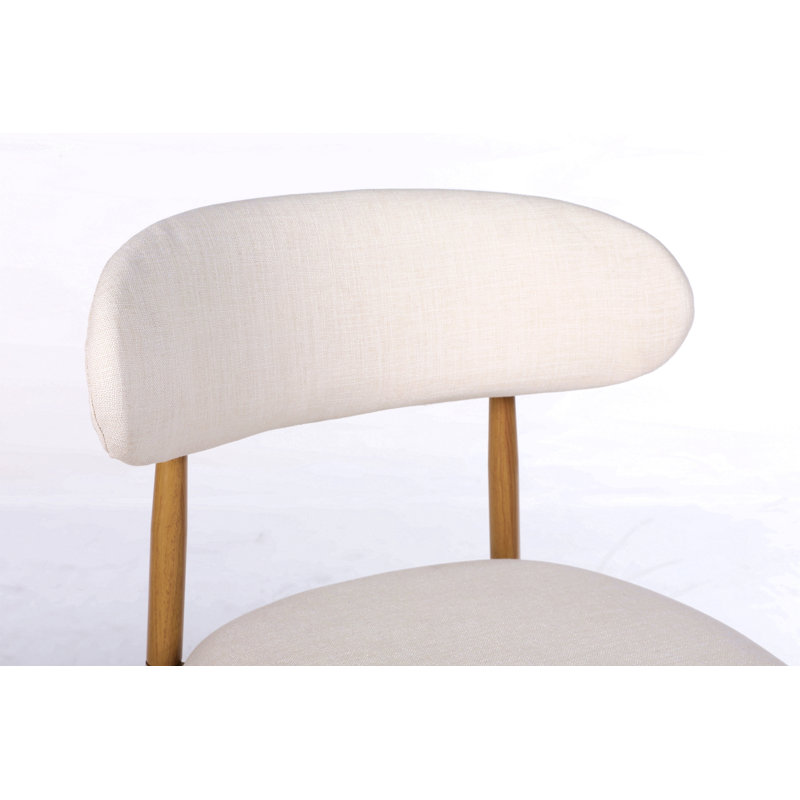 Ensemble de 2 tabourets de bar à hauteur de comptoir, tabourets de bar rembourrés avec pieds en métal pour îlot de cuisine, beige