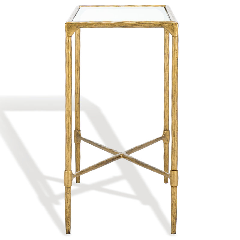 Isabellina Metal and Glass Accent Table, Brass