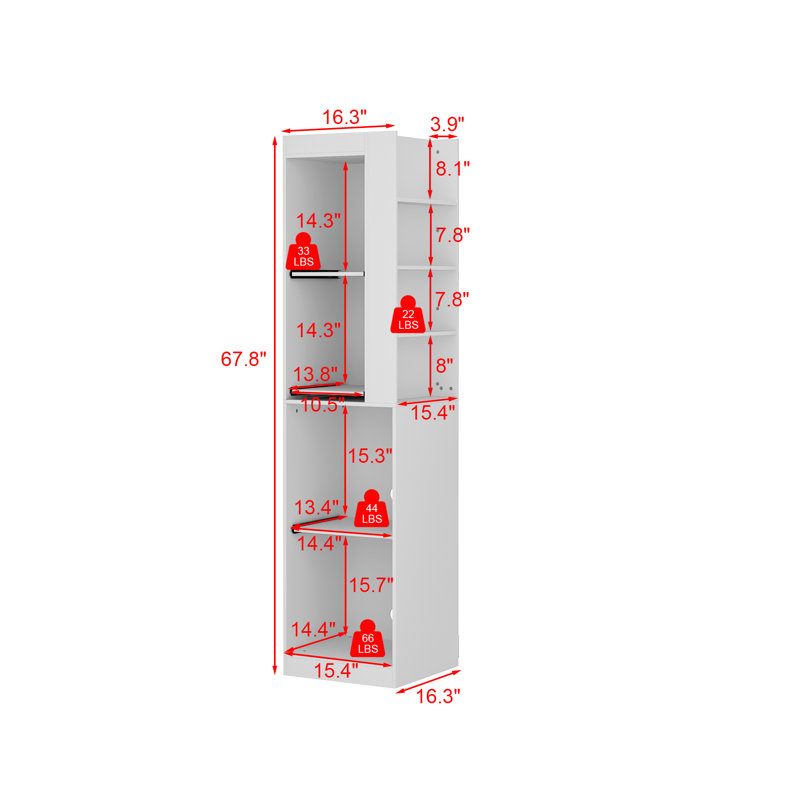 Elegant Wardrobe Tower With Slide-Out Organizers