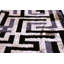 Oreiller en velours de labyrinthe géométrique noué à la main - 20 x 20 noir et argent