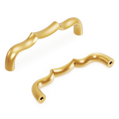 Trellis Collection Handle Pull - 3-3/4" Center to Center Cabinet Pull Brushed Golden Brass - Traditional Hardware for Drawers & Cabinets