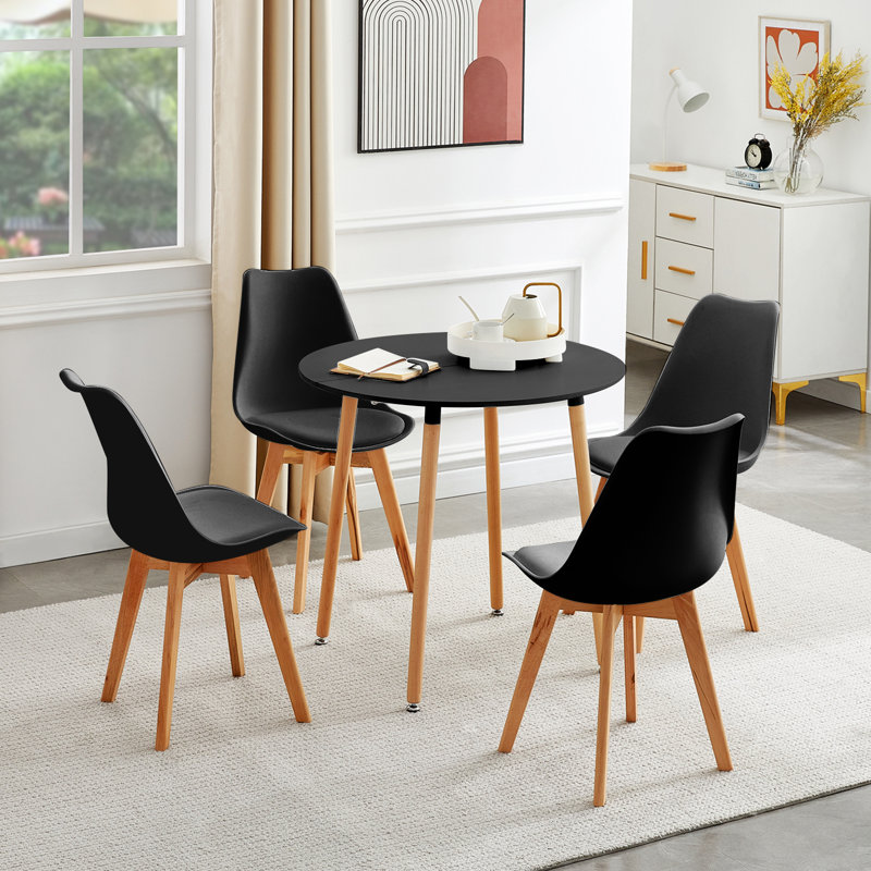 4 - Person Dining Set, Black, Black
