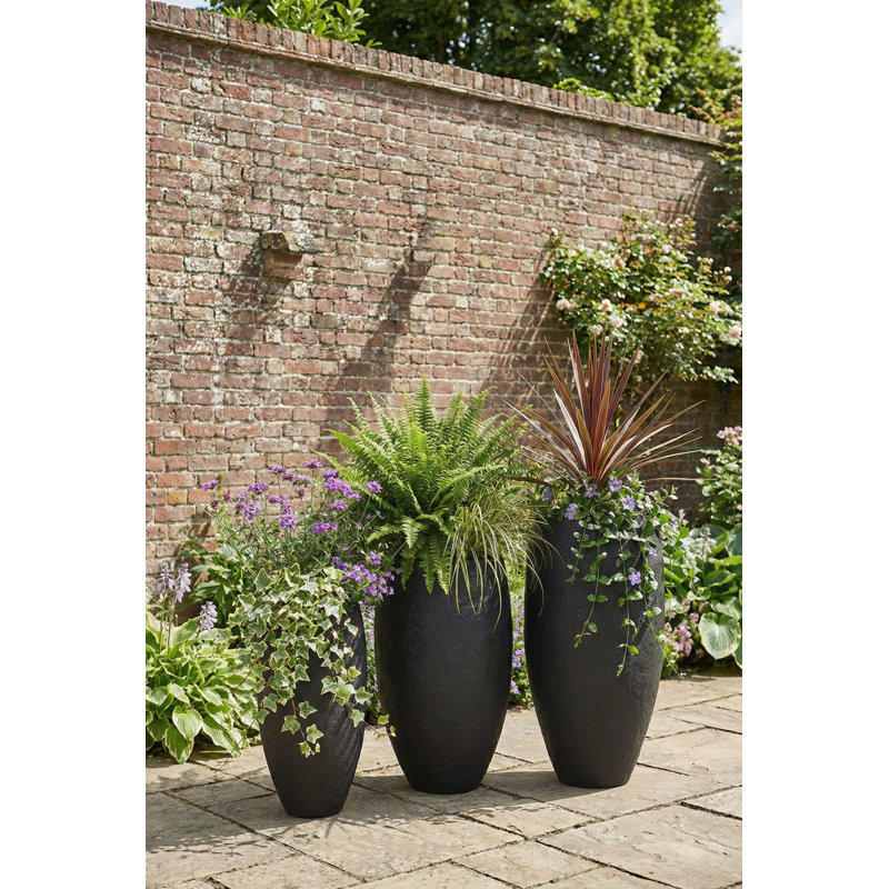 Aera Planter, Black, Small, 47" H x 26" W x 26" D