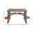 Teak Wood Dining Table with Attached Seats-94225240-94225241-94225242
