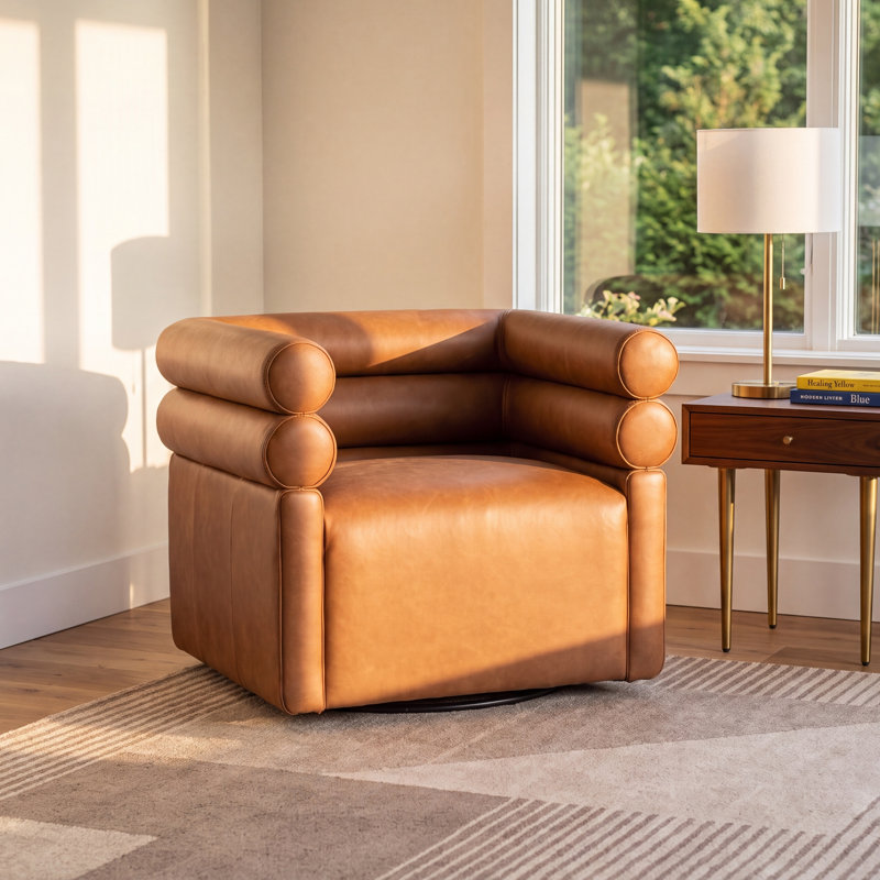 Arve Upholstered Swivel Armchair