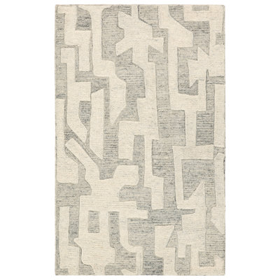 Nikki Chu by  Eminence MNK02 Handmade Abstract Gray and Cream Area Rug