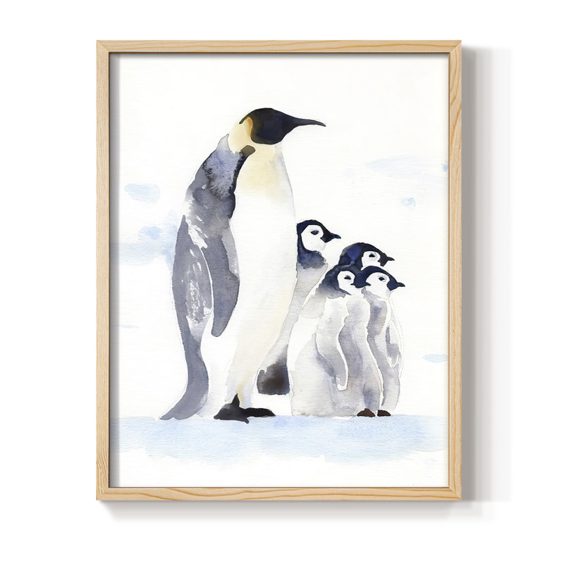 Emperor Penguins I Framed Print - Solid Wood