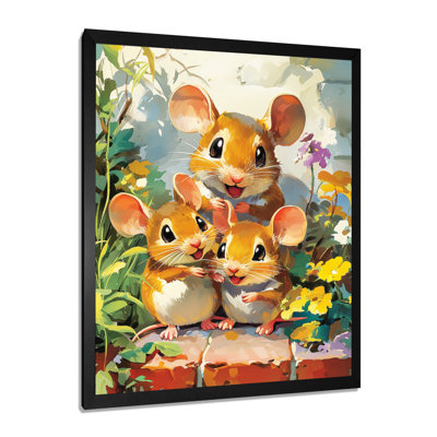 Funny Family Of Mouse Cartoon - Mouse Wall Art Print