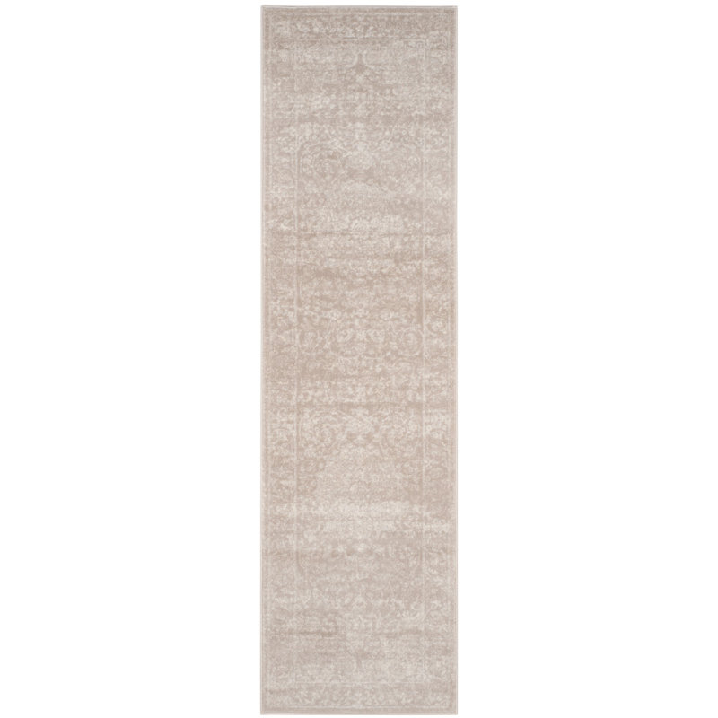 Tapis oriental beige / crème Overholt, Tapis de couloir 2 pi 3 po x 8 pi