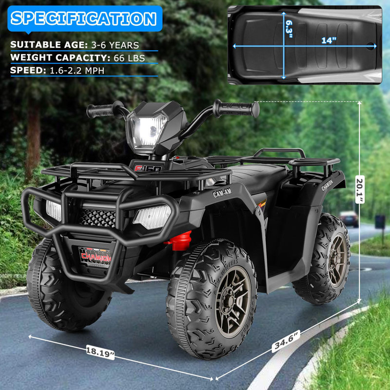 Voiture tout-terrain à piles 1 volt 12 volts Homdox, Noir