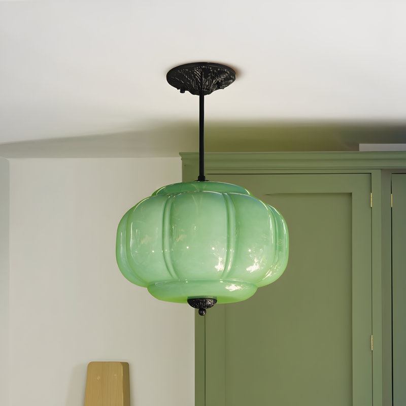 Plafonnier rétro en verre Vintage, Green