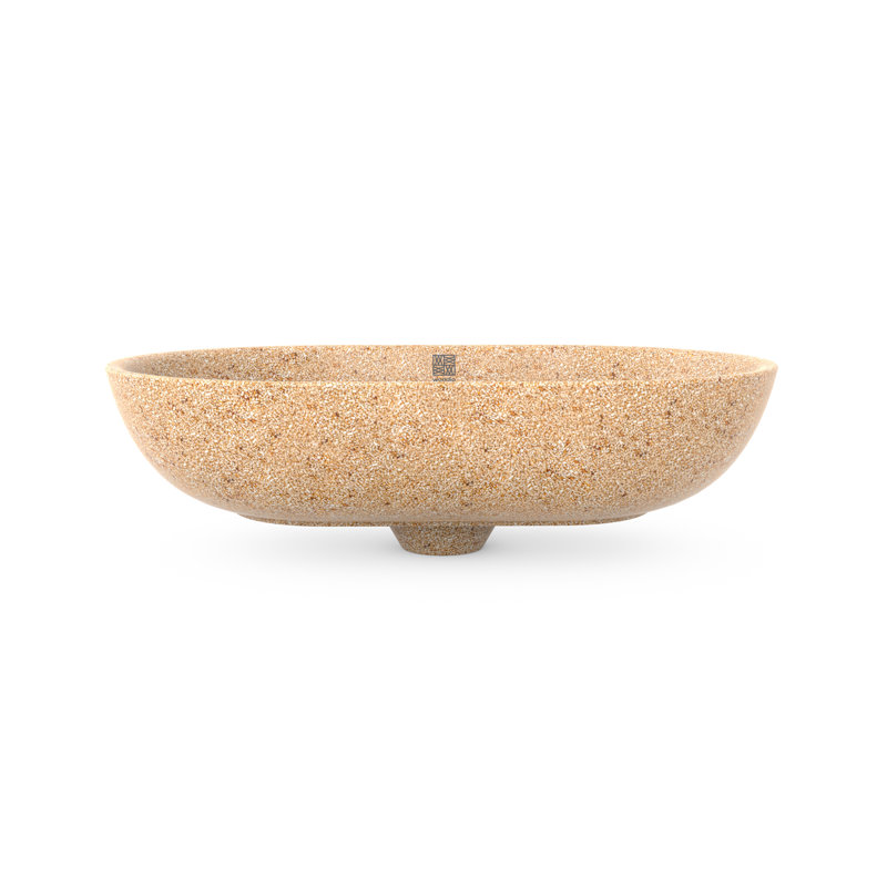 Woodio Soft60 15.748'' Wood Oval Bathroom Sink, Light Natural