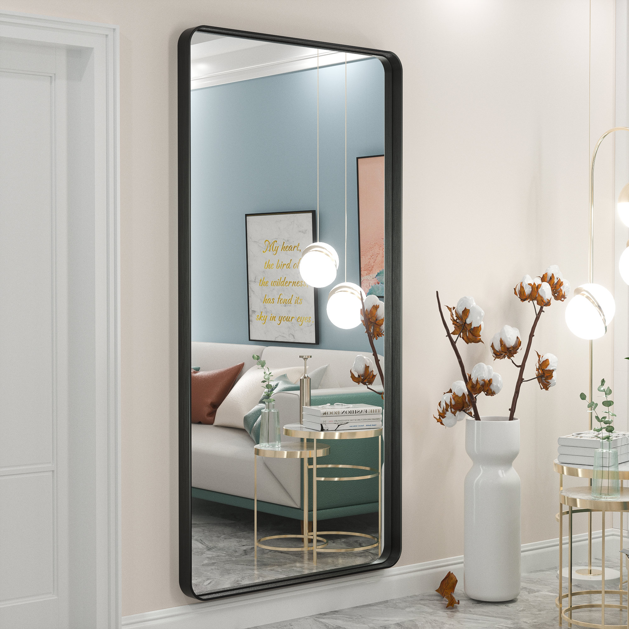 Tyro Bathroom Decorative Home Decor Corner Hangs Accent Mirror