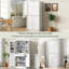 Armoire de cuisine 72 po H, armoire de rangement avec 3 tablettes réglables, 8 supports de porte et un tiroir caché (blanc)-1681984109