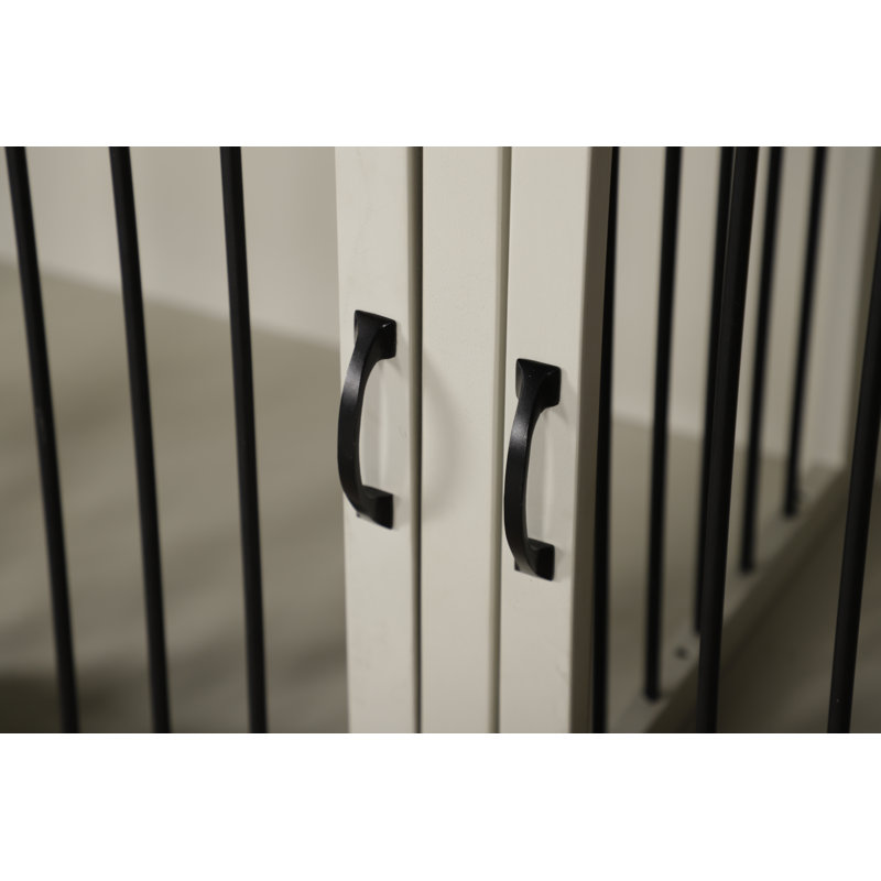 Cage pour chien Chingford, Moyen (H 35 po x l 76 po x P 25 po), Blanc / grain de café