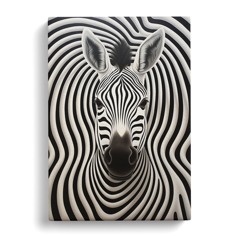 Zebra Op No.6 - Wrapped Canvas, 60cm H x 40cm W x 3cm D