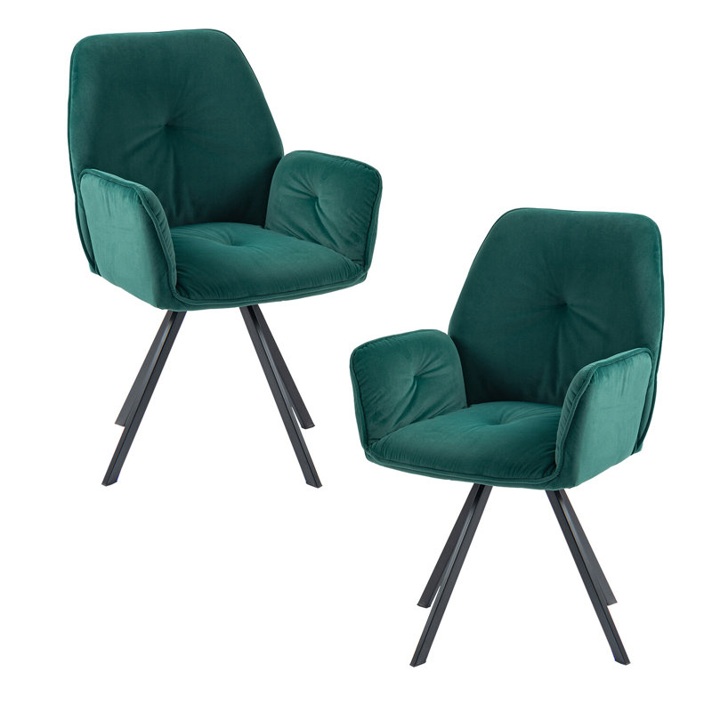 Aghaboy 49cm H Upholstered Metal Armchair, Green
