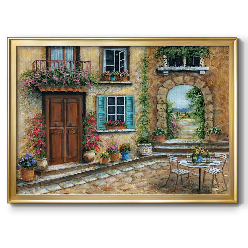 Toile tendue avec encadrement de galerie toscane, Or, H 14 po x l 20 po x P 1,5 po