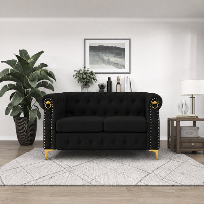  64.1" Retro-Style Velvet Loveseat
