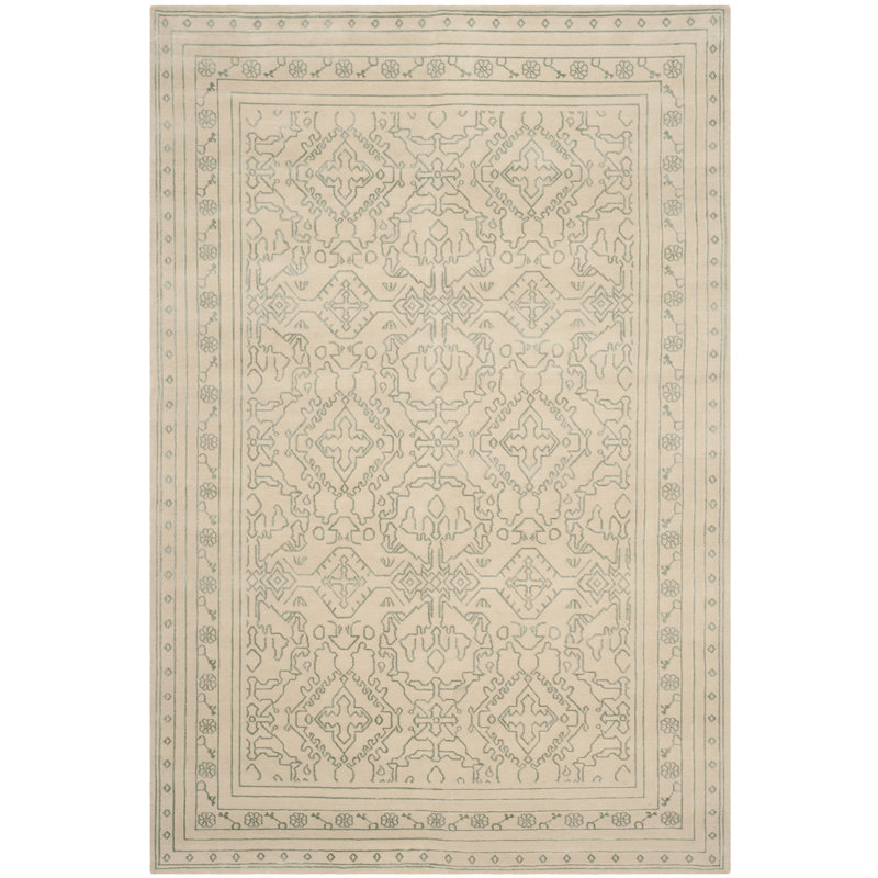 Tapis oriental en soie et laine noué à la main 100 L Esed, Rectangle 9 pi x 12 pi