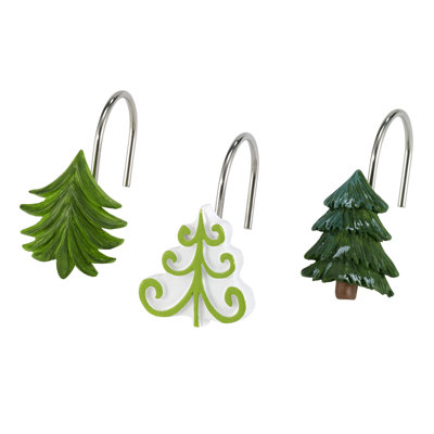 Christmas Trees Bath Shower Curtain Hooks