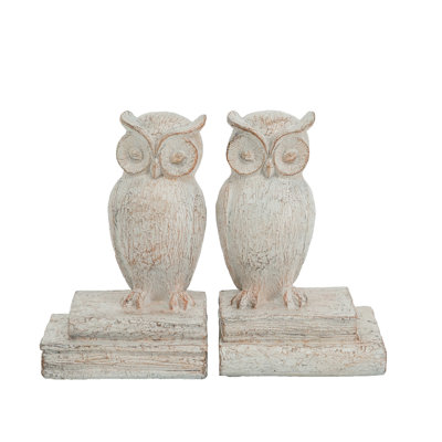 Owl Bookends - Set of 2 - 4.5" x 4" x 7.5" - Brown