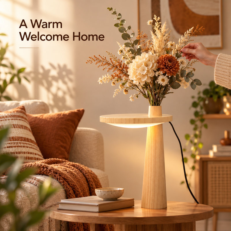 Lampe de vase créative, lampe de chevet DEL, rechargeable par USB, veilleuse tactile à 10 niveaux d'intensité pour la décoration intérieure, cadeau d'anniversaire original