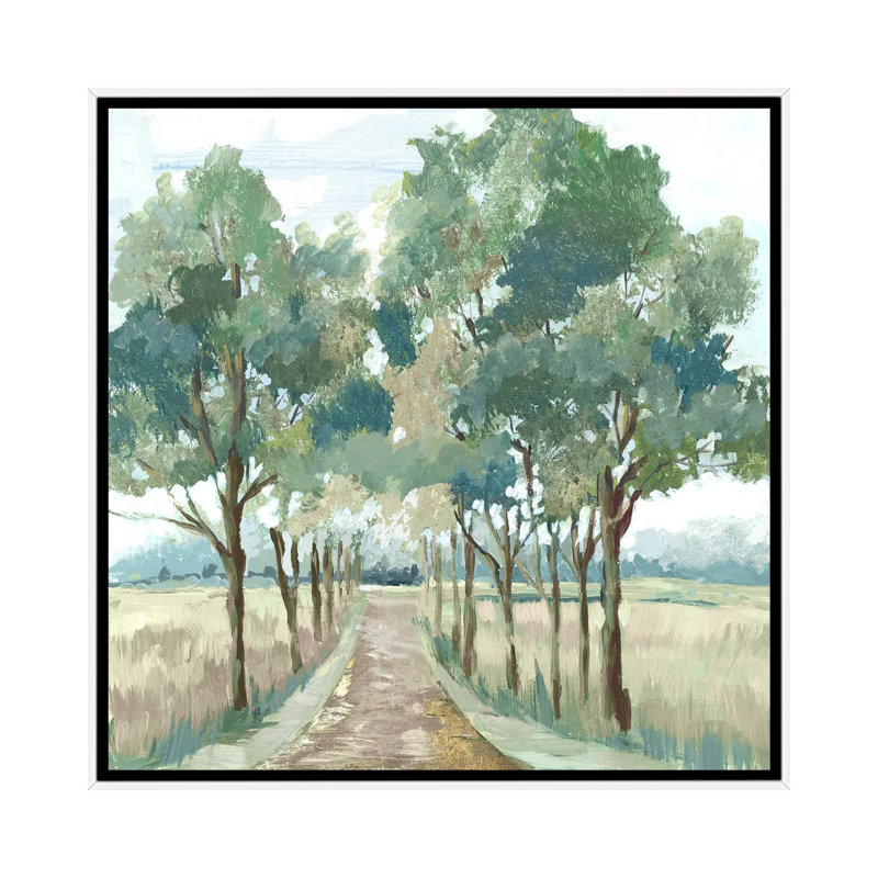 «Green Landscape Reverie», reproduction d'art murale encadrée, H 18 po x l 18 po, Reproduction encadrée sans passe-partout