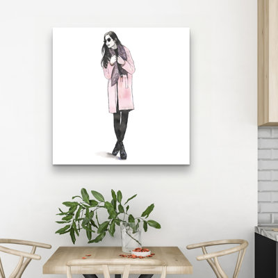 Woman spring look - 32"x32" art on canvas