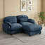 Canapé d'angle en chenille avec pouf amovible-669412262