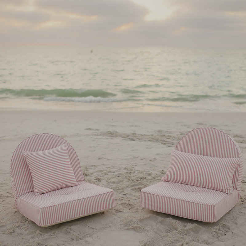 Laurens Reclining Pillow Lounger, Pink
