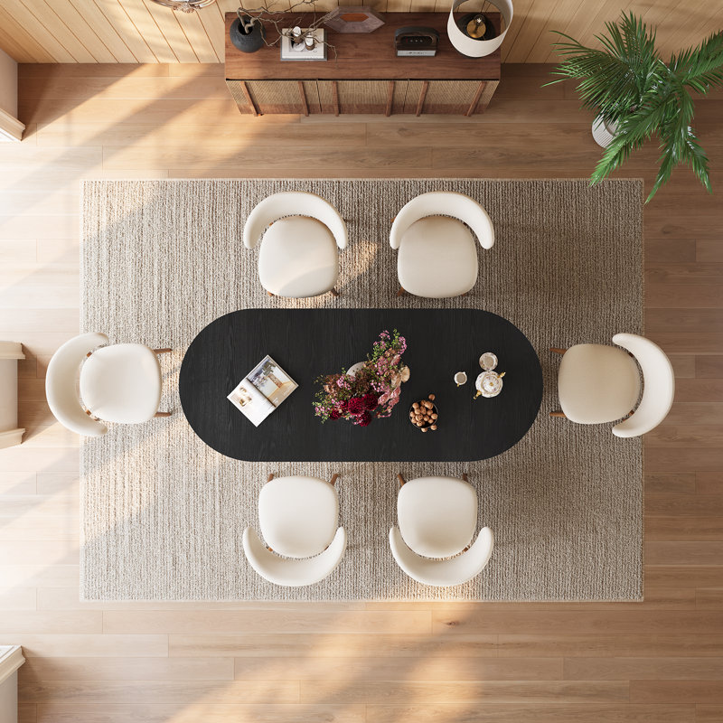 70.8'' Oval Dining Table for 6-8, Modern Dining Room Table with Double-Tier Storage Cabinet & LED Lights For Kitchen, Living Room, Office