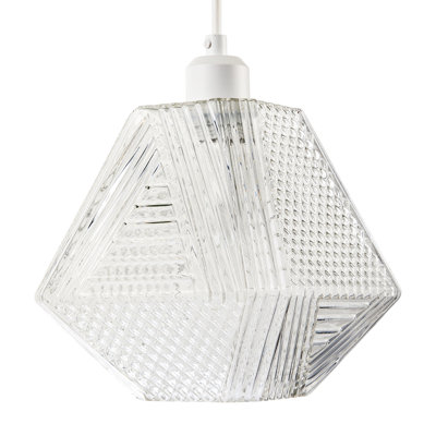 20 cm H Square Glass Pendant Shade ( No Direct Attachment Method ) in Clear
